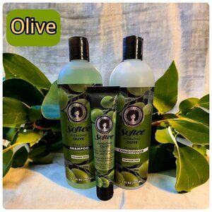 3 PC BUNDLE ~ Softee® Hydrating Olive Shampoo, Conditioner & Oil Combo Hair Set